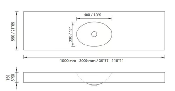 ELIPSE SYSTEM - Wall-mounted single round Solid Surface washbasin by MOMA Design - view 3